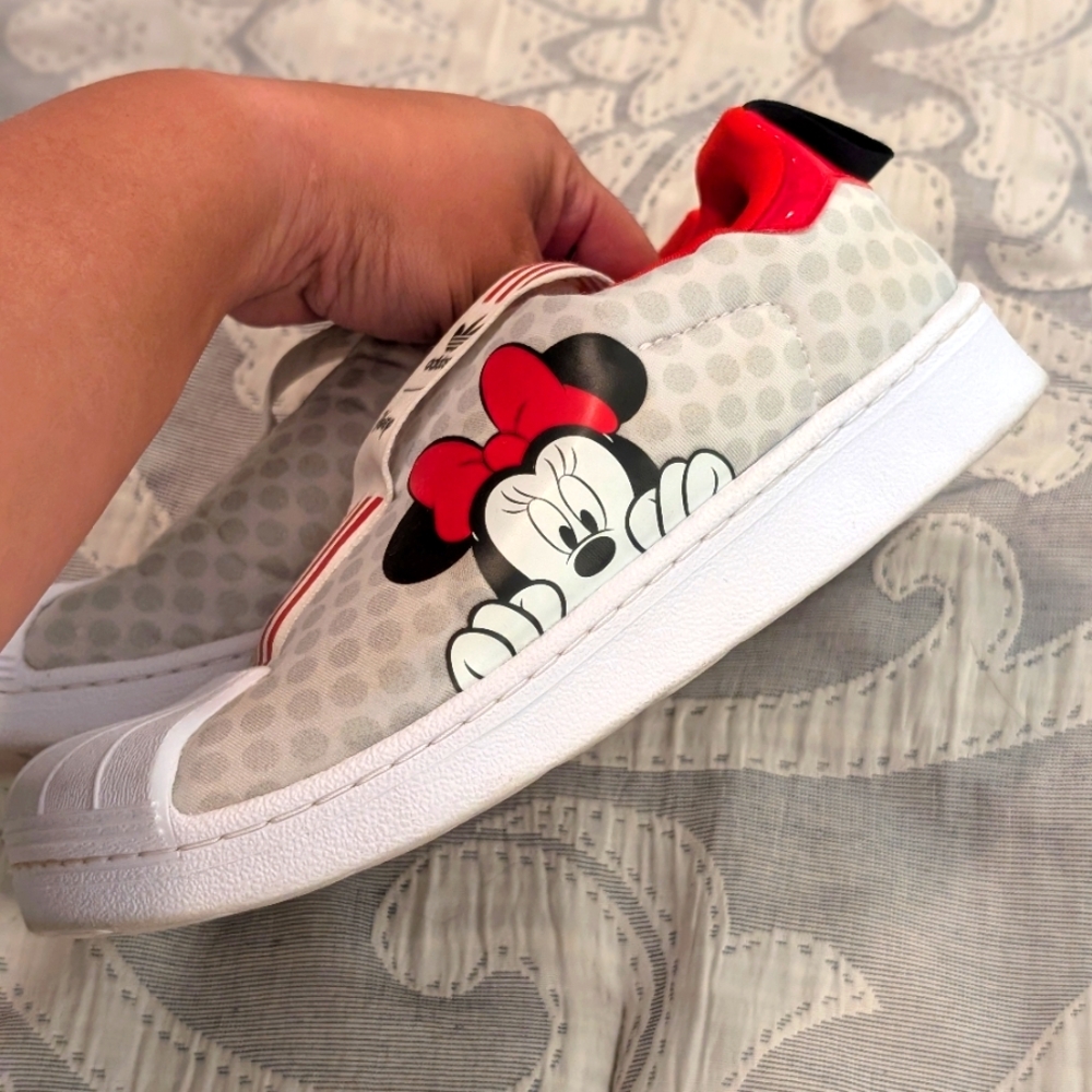 Disney Kids Minnie Mouse Sneakers - Red, Black, and White
